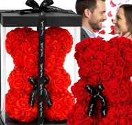 RÓŻANY MIŚ Z RÓŻ 25 CM DUŻY Z PŁATKÓW RÓŻ walentynki NAJTANIEJ