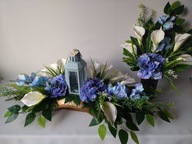 Komplet Cmentarz Latarenka Kalie biel błękit