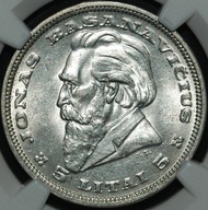 Litwa - 5 Litai 1936 - Jonas Basanavičius - MS 63 - NGC
