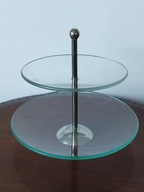 Szklana dwupoziomowa patera do czekoladek małych ciasteczek