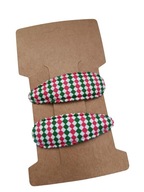 Spineczki spinki pyk klik gwiazdka święta zima czerwone zielone kwadraty