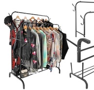 PODWÓJNY WIELOFUNKCYJNY STOJĄCY WIESZAK GARDEROBA NA UBRANIA NA BUTY OBUWIE