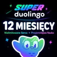 Duolingo Super 12 Miesięcy - Nielimitowane Serca + Offline - Dostawa 24/7