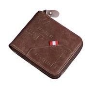 Portfel skórzany męski zapinany na zamek brąz