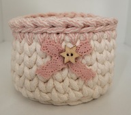 Mały koszyk kosz ze sznurka bawełnianego handmade