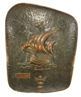 PRL PIĘKNA DUŻA PLAKIETA GDAŃSK INSP. WOJSKOWY METALOPLASTYKA ZOBACZ!