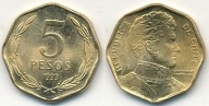 Chile 5 Pesos - 1993r ... Monety