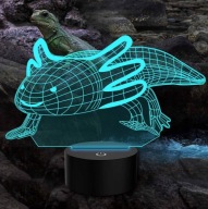 Lampka Nocna LED 3D Jaszczurka RGB Dotykowa USB Dla Dzieci