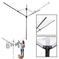 SUSZARKA NA PRANIE OGRODOWA DO UBRAŃ DUŻA OBROTOWA PRZENOŚNA PROMIS 50 M