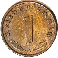 III Rzesza. 1 reichspfennig 1940 A