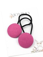 Momilio handmade Gumki do włosów lniane fuksjowe kolekcja Linen