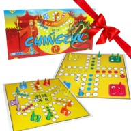 GRY PLANSZOWE DLA DZIECI CHIŃCZYK + WARCABY BIERKI KOŚCI PCHEŁKI ZESTAW