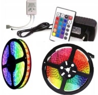 Taśma LED RGB 5m zestaw wodoodporna pilot kolorowa