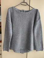 34 36 38 sweter cekiny szaro niebieski zamek moher