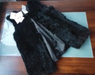 MaxMara czarna kamizelka z futerka 36 NOWA