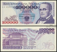 BNU - POLSKA RP 100000 Złotych 1993 AE 0540755 # P209bb # st 1