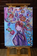 Katarzyna Borek " Rozkwit", akryl na płótnie 60 x 80