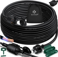 Przedłużacz pojedynczy KESSER 20 m 1 szt. gniazd czarny