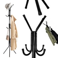 WIESZAK STOJĄCY NA UBRANIA ODZIEŻ KURTKI STOJAK PODŁOGOWY LOFTOWY CZARNY