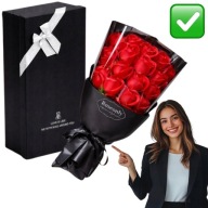 BUKIET 18 RÓŻ MYDLANYCH FLOWER BOX LUKSUSOWY PREZENT NA URODZINY ZARĘCZYNY