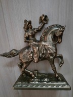 Figurka figura z mosiądzu Sokolnik na koniu na podstawie