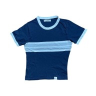 Bluzka t-shirt damska granatowa paski białe obwódki XS Pull&Bear