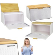 CHLEBAK BIAŁY DUŻY BAMBUSOWY POJEMNIK NA CHLEB PIECZYWO TDO KUCHNI OPFANN