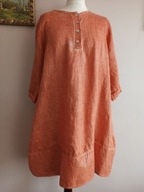 WŁOSKA swobodna TUNIKA LNIANA z cekinami 38/40/42