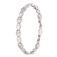 83724 BRANSOLETKA PLATYNOWANA 19-17 CM 7 MM elegancka z cyrkoniami