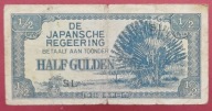 INDIE HOLENDERSKIE 1/2 GULDENA 1942 !!! JAPOŃSKA OKUPACJA !!!
