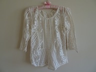 Bluzka damska rozmiar 34 ażurowa, koronkowa.