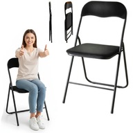 KRZESŁO SKŁADANE OGRODOWE PIKNIKOWE KEMPINGOWE BIUROWE CATERINGOWE CZARNE