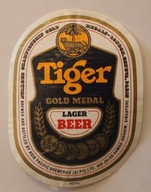 ETYKIETA - Tiger LAGER BEER - GOLD MEDAL - SINGAPORE - SINGAPUR