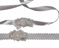 OPASKA BIAŁA DO CHRZTU PASEK ZESTAW