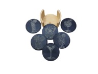 Podkładki z łupka pod drinki koktajle GRAWER 6 szt. PREZENT