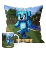 Poduszka + kubek Minecraft, imienny, personalizacja, piesek