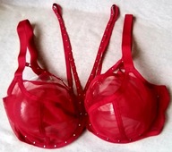 Biustonosz miekki Novika Pois Pois czerwony z paseczkami roz 80F