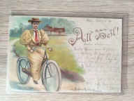 Rowerzystka ( rower ) 1897 , pieczątka Posen Poznań