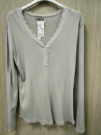 Bluzka prążek fango, beż r. Uni bawełna Italy !!!