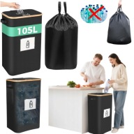 SOLIDNY KOSZ NA BUTELKI ZWROTNE TORBA Z UCHWYTAMI 105L CZARNY SEGREGACJA