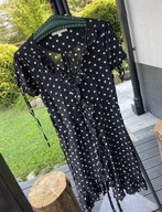 4 Sukienka letnia Uttam Boutique czerń białe grochy 100% jedwab