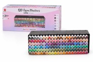 MARKERY AKWARELOWE WODNE 120 szt DWUSTRONNE AQUA PISAKI ZESTAW BOX