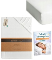 Prześcieradło Z Mocną Gumką 100% BAWEŁNIANE 160x200 Białe RESTILO + GRATIS