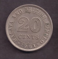 Malaje Malaya i Borneo - 20 Cent 1961 H rok