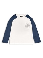 Bluzka chłopięca 128 długi rękaw bawełna biało granatowa Riot Club