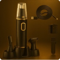 Trymer męski 3w1 do nosa uszu brwi brody zarostu USB-C wodoodporny zestaw
