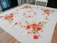 LNIANY NATURALNY OBRUS KWIATY POLNE MAKI CHABRY KŁOSY 125x133 nr.18