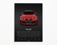PLAKAT BMW M4 G82 IDEALNY NA PREZENT OBRAZ NA ŚCIANE A3