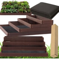 Warzywniak 4Piętrowa Skrzynia Drewniana Ogrodowa Podwyższona Grządka120x120