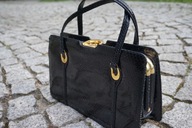 TOREBKA PRZEDWOJENNA RETRO SKÓRA WĘŻA LAKIEROWANA KUFEREK ANTYK VINTAGE